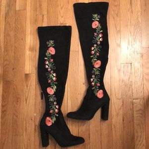 Steve Madden Embroidered Over The Knee Boots